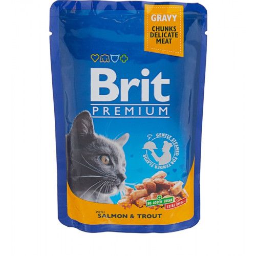 BRIT WITH SALMON & TROUT/ ЛОСОСЬ И ФОРЕЛЬ В СОУСЕ 85 г.